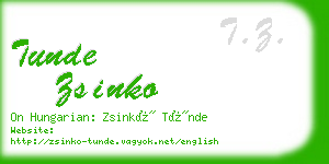 tunde zsinko business card